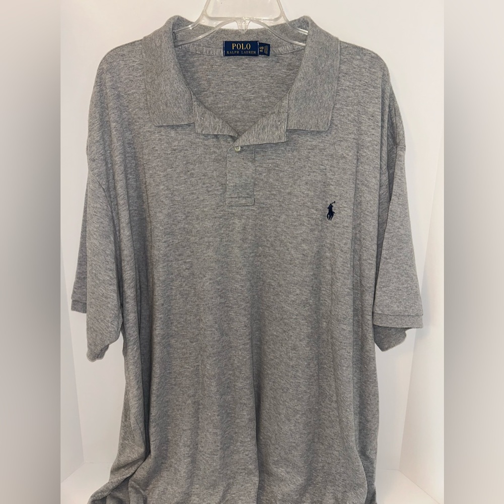 Polo Ralph Lauren men's‎ heather grey 2 button short sleeve polo size 4XB